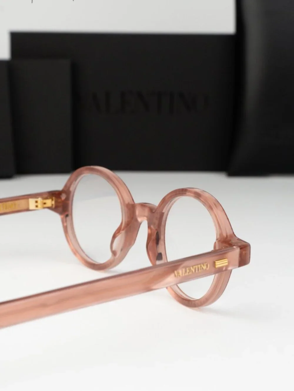Valentino Women Eyeglasses Pink White Stones Crystal Round VLX-185 E BRAND NEW